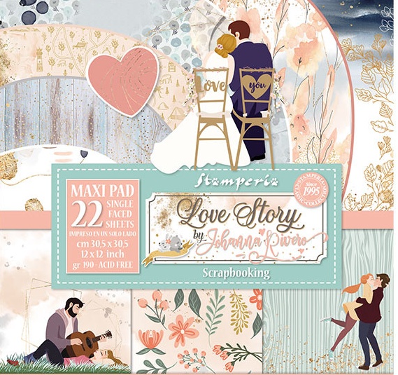Stamperia LOVE STORY 12x12 Paper Pack (MAXI PACK)