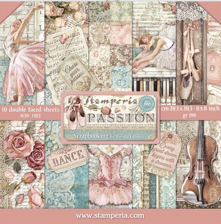 Stamperia 8X8 Paper Packs - Passion