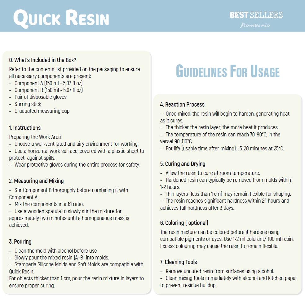 Stamperia Quick Resin 1:1 Bicomponent White (2x150ml) (KEN14)