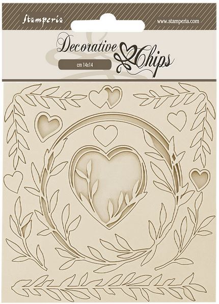 Stamperia Romance Forever Decorative Chips - HEARTS (SCB200)
