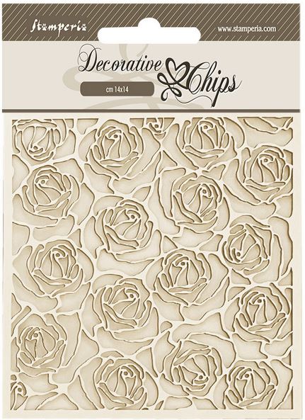 Stamperia Romance Forever Decorative Chips - PATTERN (SCB201)