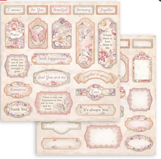 Stamperia Romance Forever Double-Sided Paper - TAGS (SBB973)