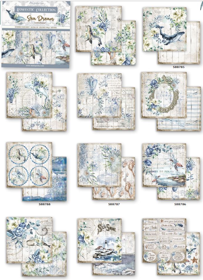 Stamperia 12x12 Paper Packs - Romantic Sea Dream