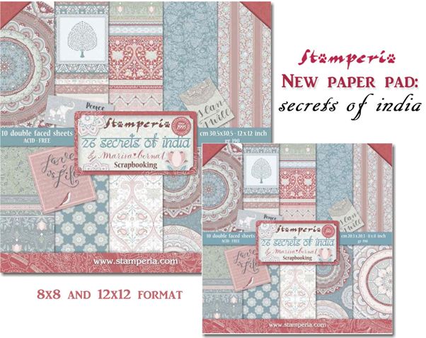 Stamperia 8 x 8 Paper Pad 26 Secrets of India