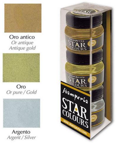 STAMPERIA Star Color 3 colours package: Gold-Silver-Antique gold
