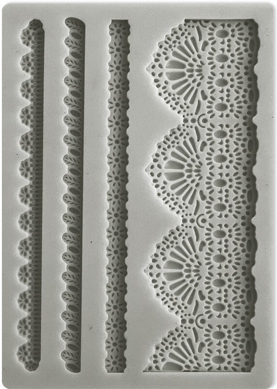 Stamperia Sunflower Art Silicon Mould A6 - Laces and Borders (KACM15)