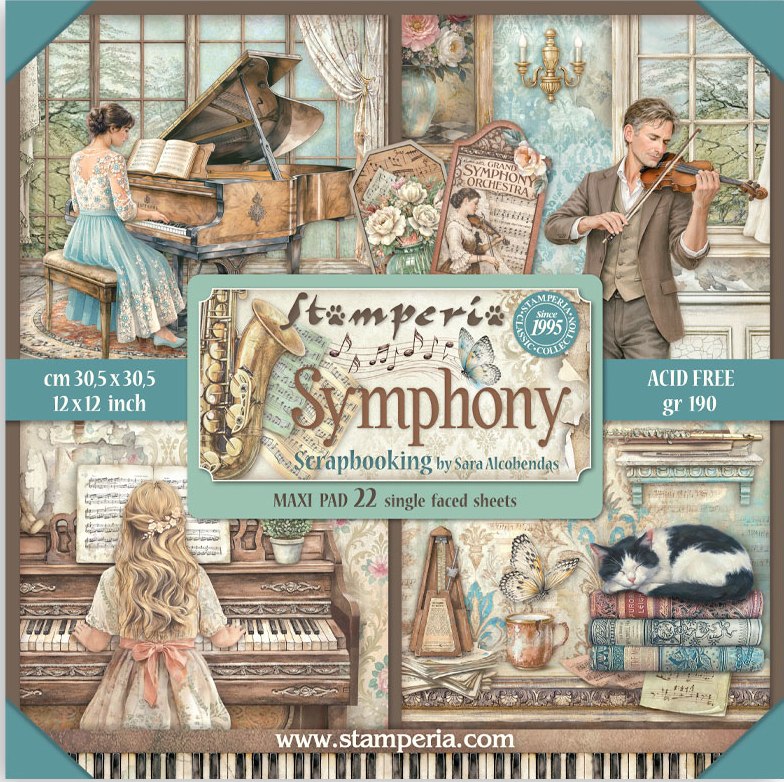 Stamperia Symphony 12X12 Inch Paper Pack (SINGLE-FACE)