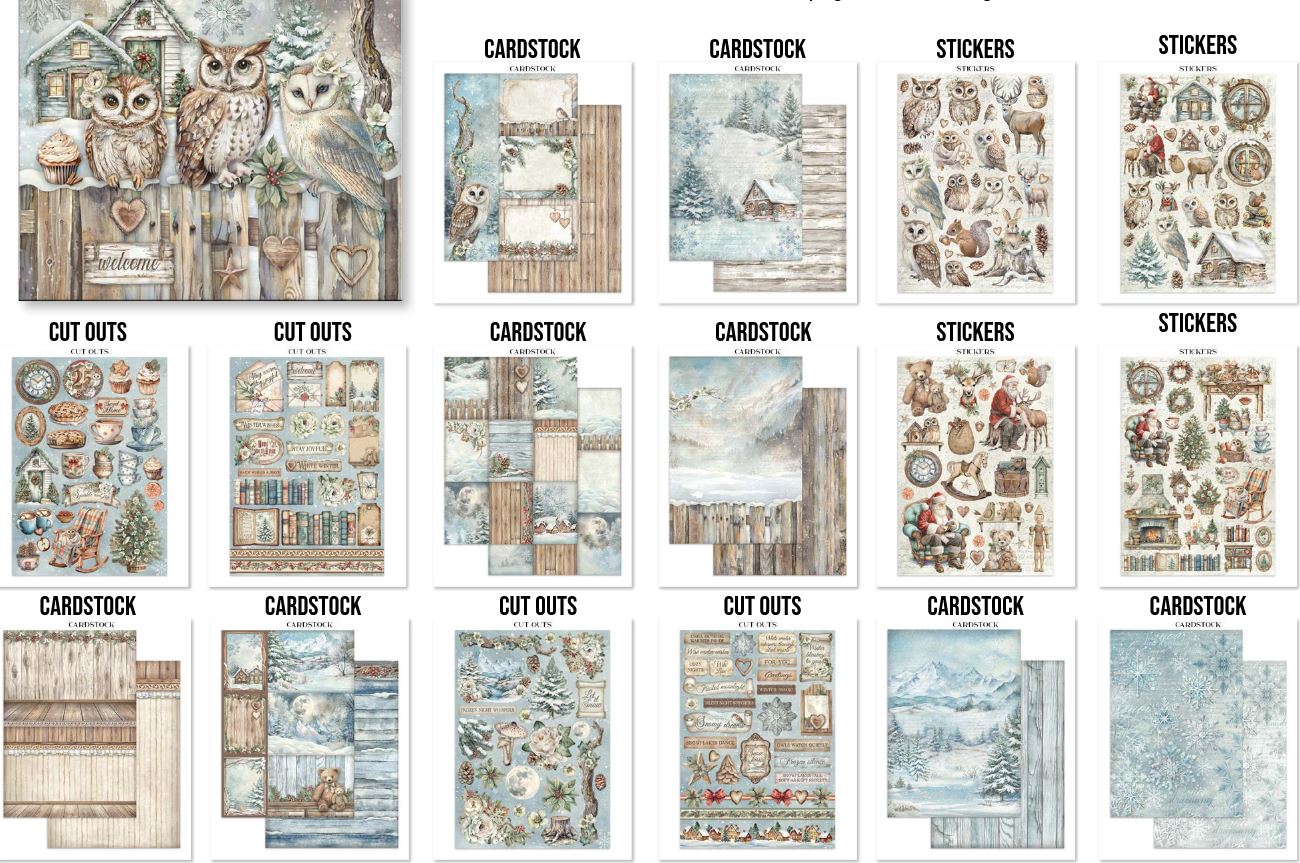 Stamperia The Owl's House Junk Journal Stickers, Cut-Outs, Backgrounds (SBJK02) 