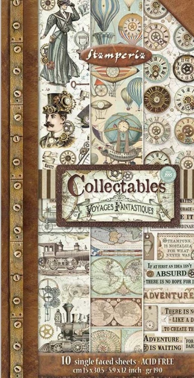 Stamperia Collectables 6x12 Paper Pad - Voyages Fantastique