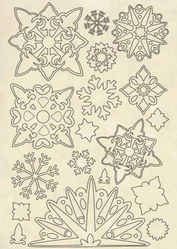 Stamperia Wooden Shapes - SNOWFLAKES KLSP084 