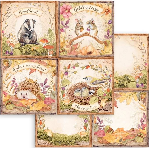 Stamperia Woodland Double-sided Paper - 4-Cards (SBB962)