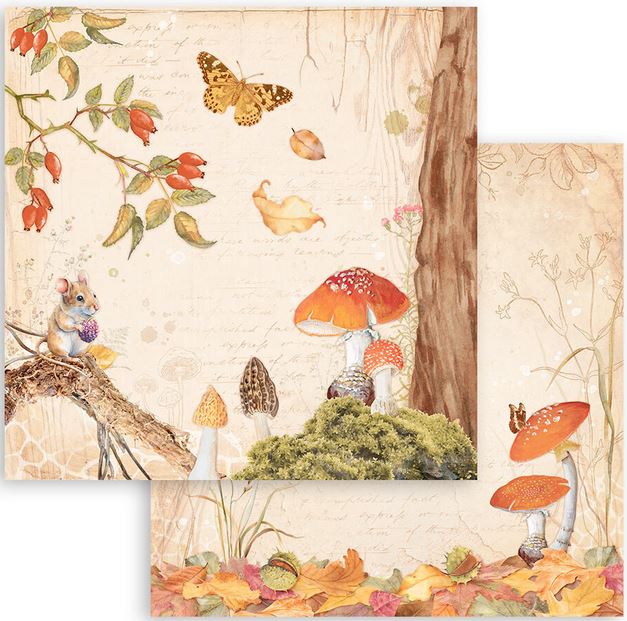 Stamperia Woodland Double-sided Paper - Mushroom (SBB959)