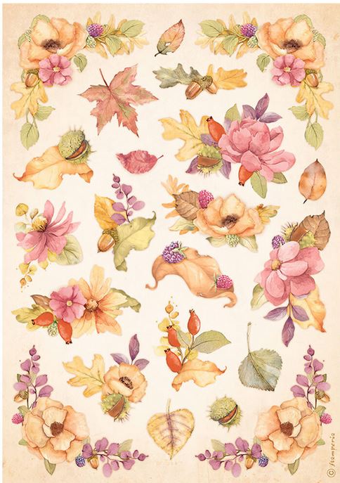 Stamperia A4 Rice Paper Woodland Flowers (DFSA4816)