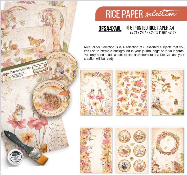 Stamperia Woodland A4 Rice Paper Selection (6pcs) (DFSA4XWL)