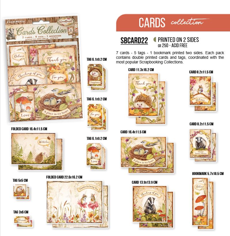 Stamperia Woodland Cards Collection (SBCARD22)