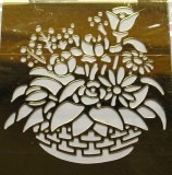 Budget Brass Embossing Stencil - Flower Basket