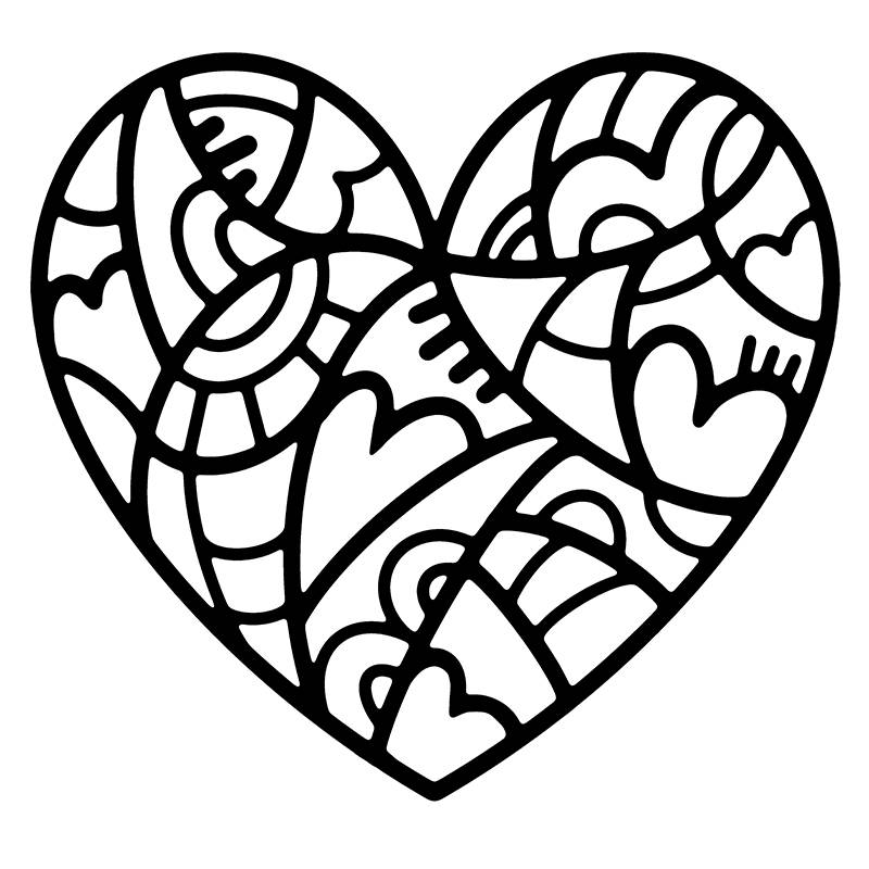 Woodware 6x6 Stencils -   DOODLE HEART  (FRST047)