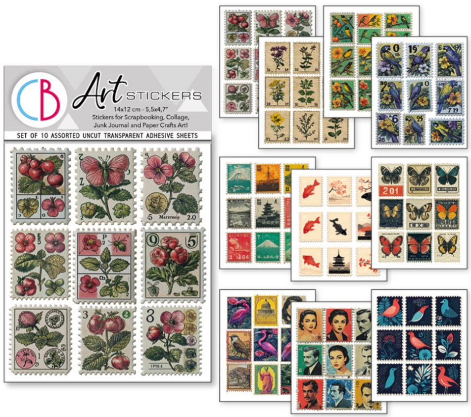 Ciao Bella Faraway Mail Mixed Media Stickers (10pcs) (MB009) 