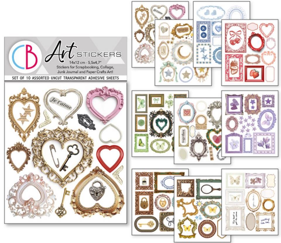 Ciao Bella Whisper Frames Mixed Media Stickers (10pcs) (MB010) 