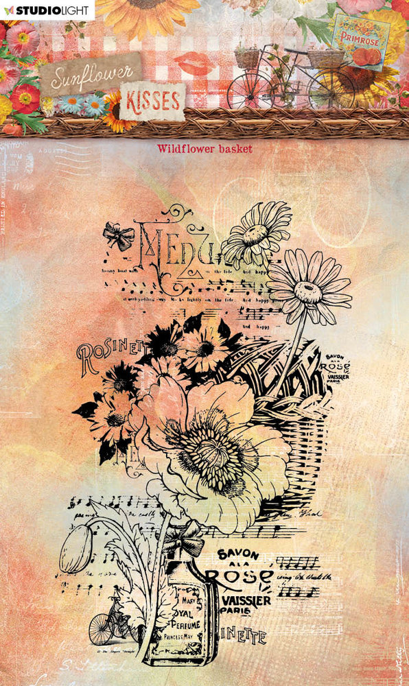 Studio Light Sunflower Kisses Clear Stamp Wildflower Basket (SL-SK-STAMP438)