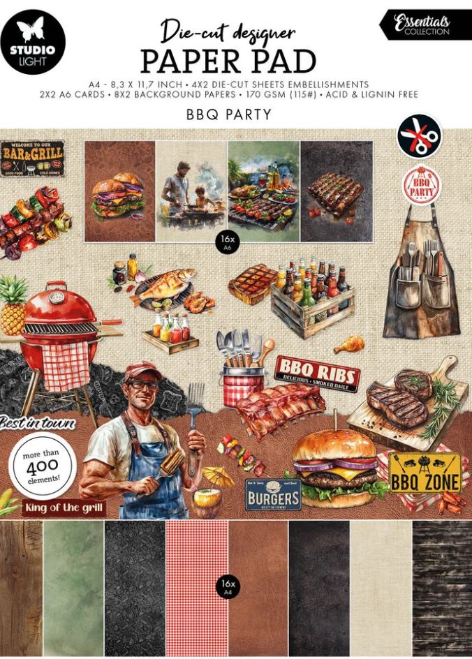 Studio Light BBQ Party A4 Essentials Die-Cut Paper Pad (SL-ES-DCPP437)