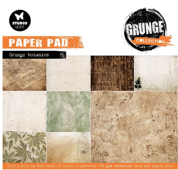 Studio Light Grunge Botanics 8x8 Inch Grunge Paper Pads (SL-GR-DPP137)