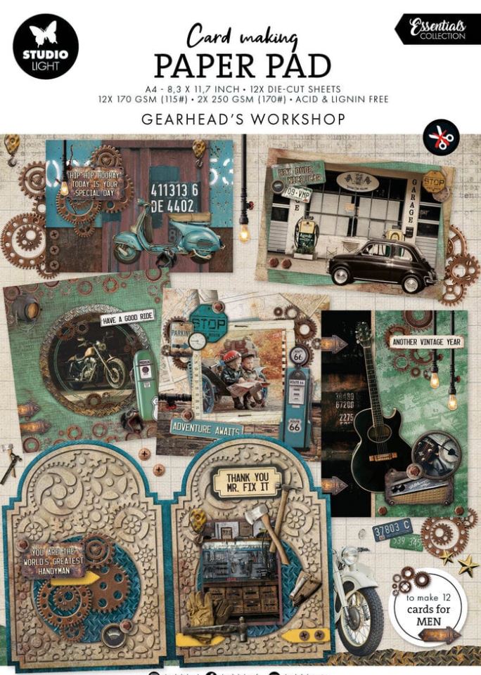 Studio Light Gearhead Workshop A4 Essentials Card Making Paper Pad (SL-ES-CMP26)