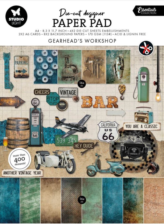 Studio Light Gearhead Workshop A4 Essentials Die-Cut Paper Pad (SL-ES-DCPP436)