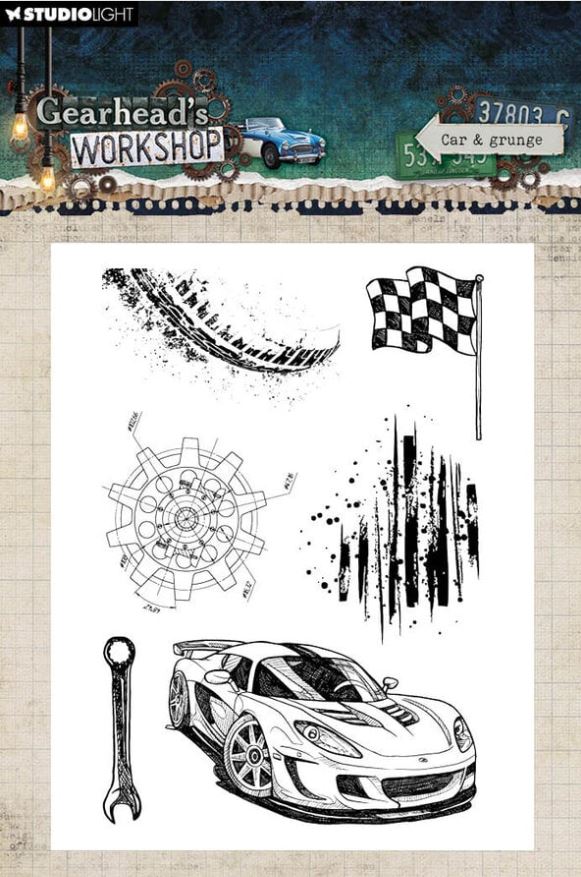 Studio Light Gearhead's Workshop Clear Stamps Car & Grunge (SL-GW-STAMP945) 