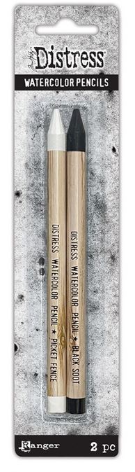 Tim Holtz Distress Watercolor Pencils Picket Fence & Black Soot (2pcs) (TDH83573)