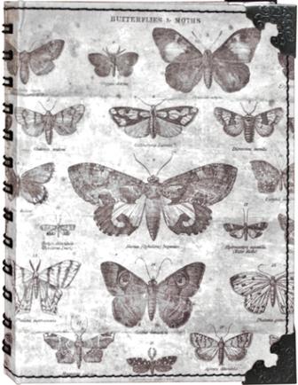 Tim Holtz District Market Spiral Journals (LARGE) Butterflies