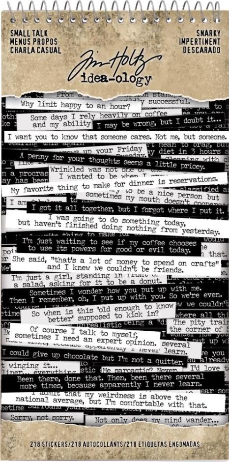 Tim Holtz Idea-Ology Small Talk SNARKY (TH93704)
