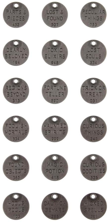 Tim Holtz Idea-Ology Metal Quote Tokens Halloween 2020 (TH94064-TH93971)
