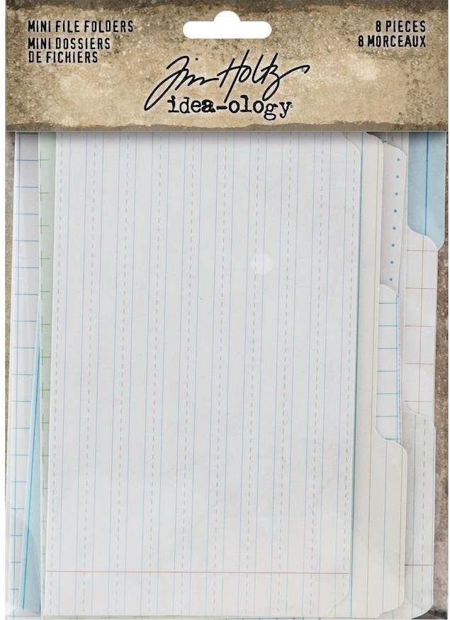 Tim Holtz Mini File Folders For Junk Journals - 8 Pack Cardstock Organizers