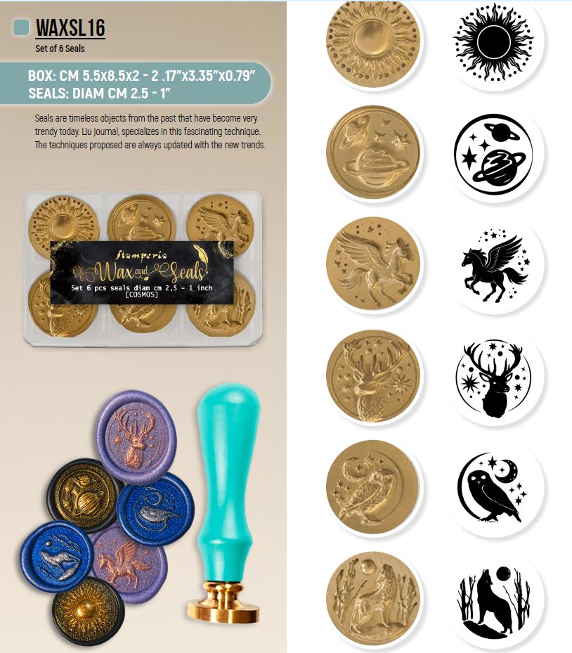 Stamperia Cosmos Wax and Seals (6 seals) by Cristina Radovan (WAXSL16) 